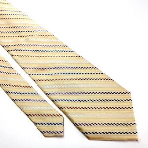 Ferucci Silk Tie Woven Yellow Woven‎ Multi-Colored Striped